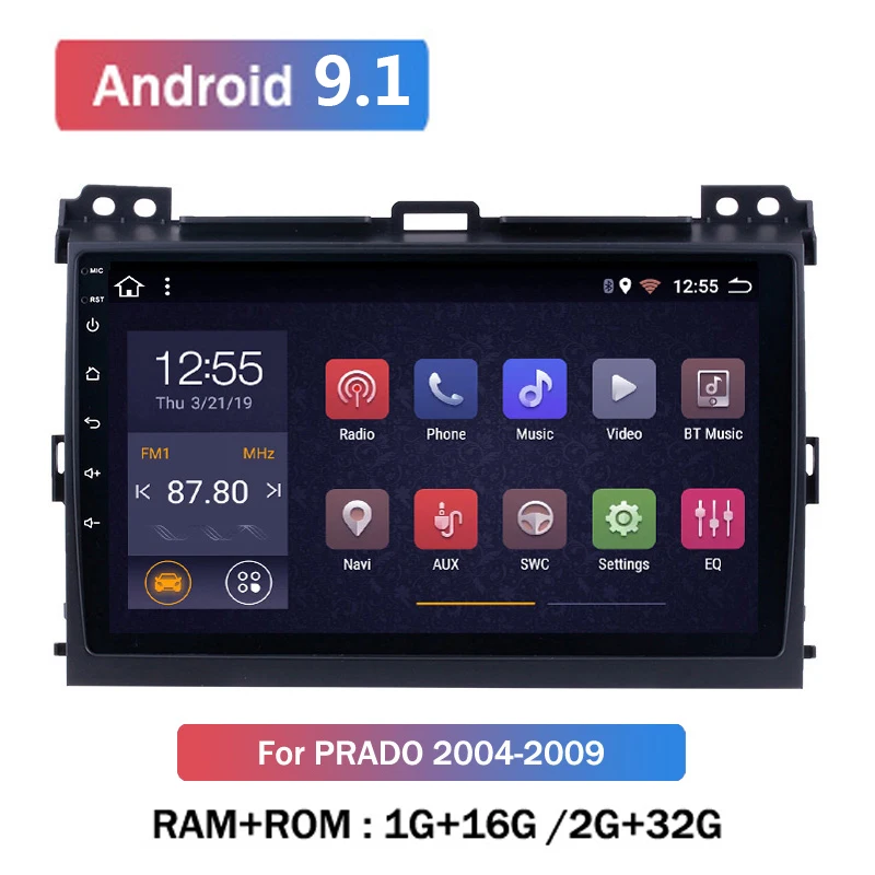 4G 64G Android 9,0 DSP ips AV выход автомобильный gps для Toyota Prado 120 Lexus GX470 экран Навигация стерео радио без DVD плеера