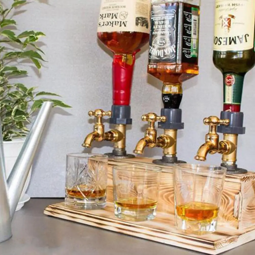 

1pcs Father's Day Liquor Alcohol Whiskey Metal Wood Shape For Party Beverage Decorations Faucet And Bars Dinners Dispenser J9X5