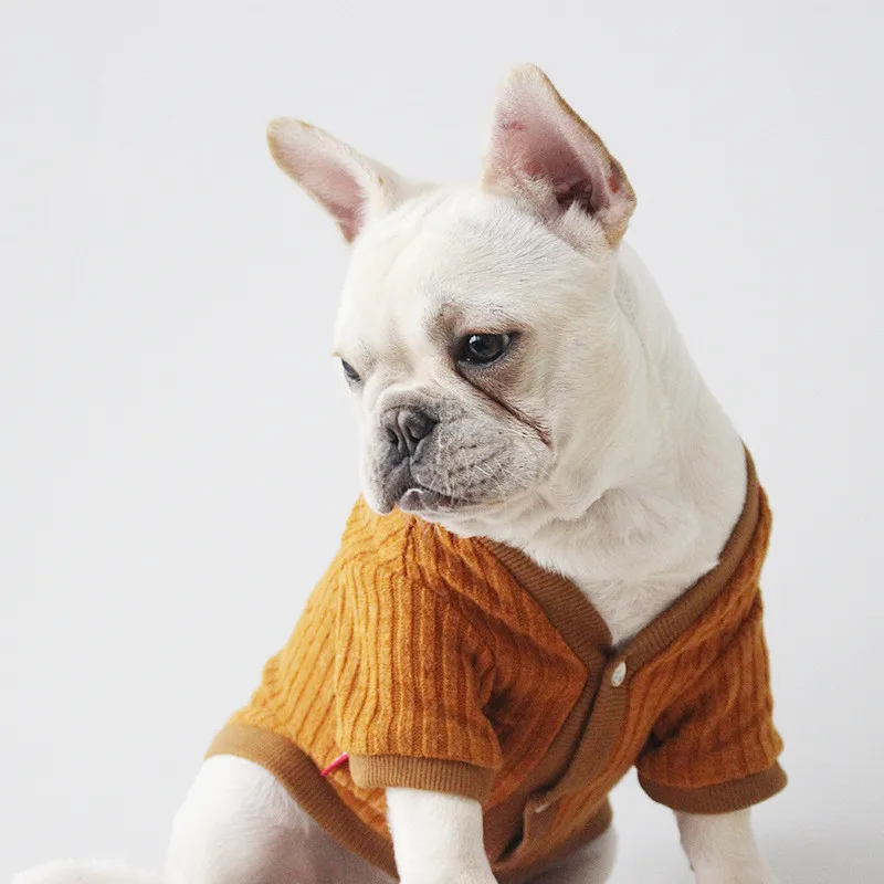 

Dog Sweater Cardigan Autumn Winter Dog Clothes Coat Outfit Yorkie Poodle Bichon Pomeranian Schnauzer Pug French Bulldog Clothing