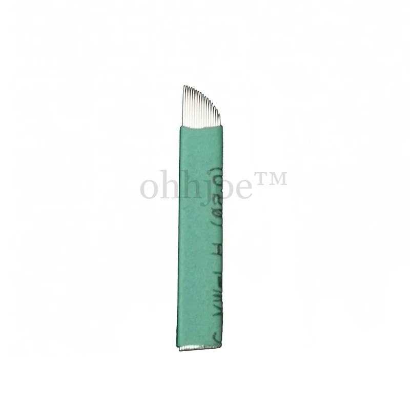 

0.16mm Tattoo Blades Green Nano LAMINA MICRO 14U/18 U Shape FLEX Microblading Needles for Tebori Permannet Manual Pen