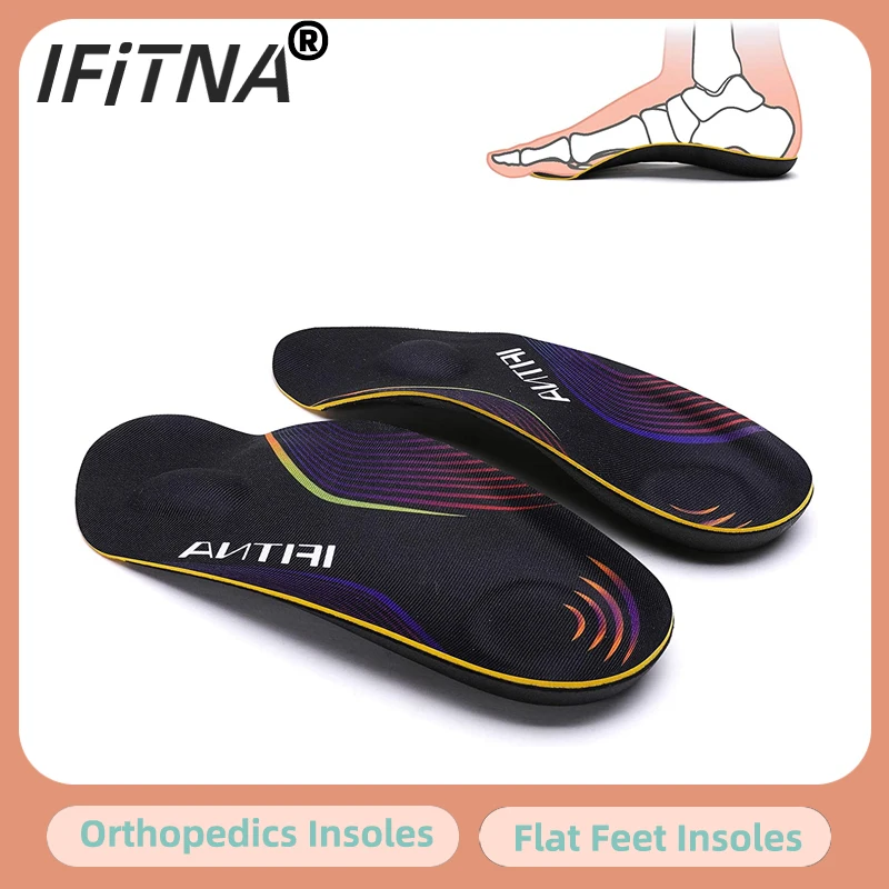 IFiTNA 3/4 Length Orthopedics Arch Support Insole Men Sneaker Flat Foot Varus Plantar Fasciitis Orthotics Shoe Inserts Heel Pain