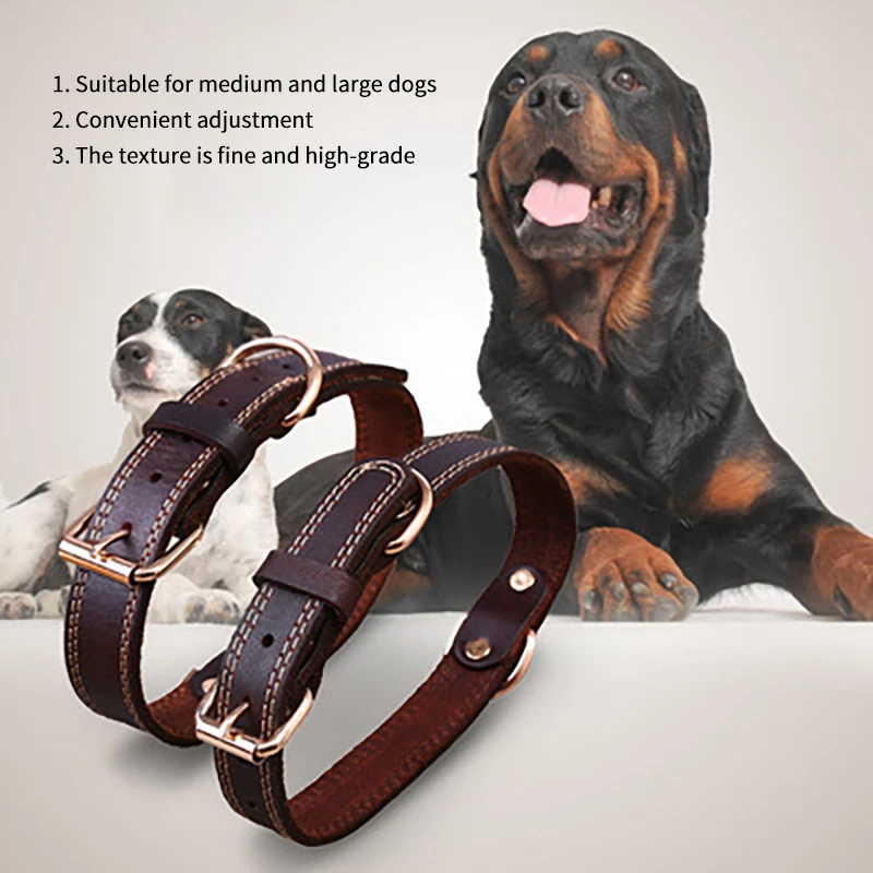 

Dog Collar Leather High-End Sturdy And Durable Suitable For Small Puppies Medium To Large German Shepherd Pet Accessories X S L