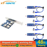 xt xinte pcie adapter 1 to 4 usb 3 0 slot pci express riser card adapter 1x to 16x multiplier hub board for computer