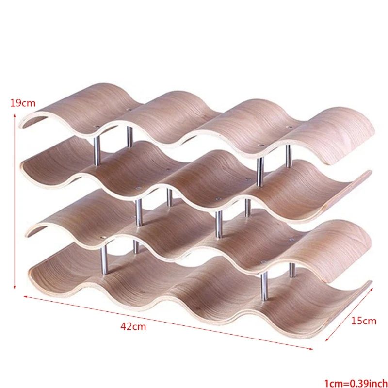 

Wooden Wave Wine Rack | Freestanding for Table, Bar or Counter |Modern Minimalist Design |Easy Assembly | Sweet and Dry