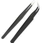 1 шт. Профессиональные черные прямые Изогнутые акриловые пинцеты Стразы для дизайна ногтей украшение из блесток зажимы для бровей из нержавеющей стали