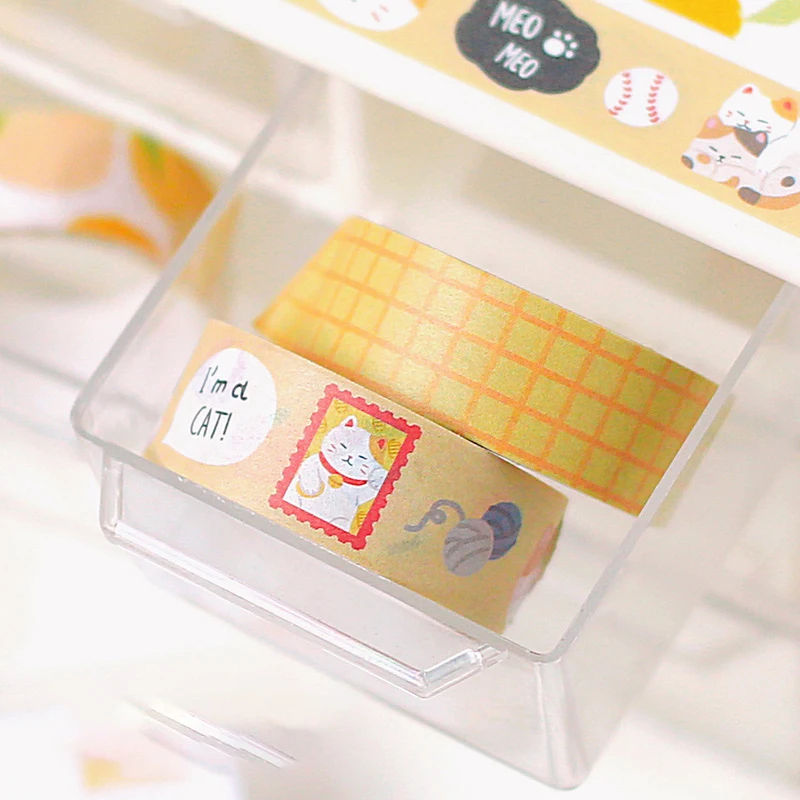 4 рулона/упаковка Цвет головоломки животных Сетка декоративная лента васи