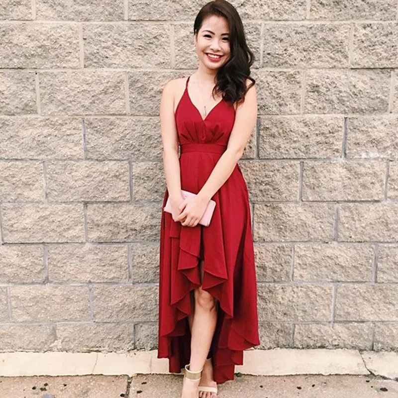 

Summer Dress Casual Spaghetti Strap Backless Long Dress Elegant Evening Party Dresses
