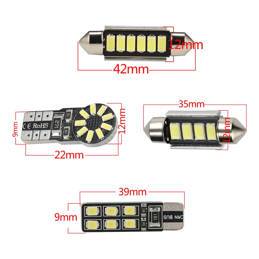 11 шт. SMD светодиодный свет закрытый автомобилей CANbus LED освещение для Volkswagen VW Passat B7