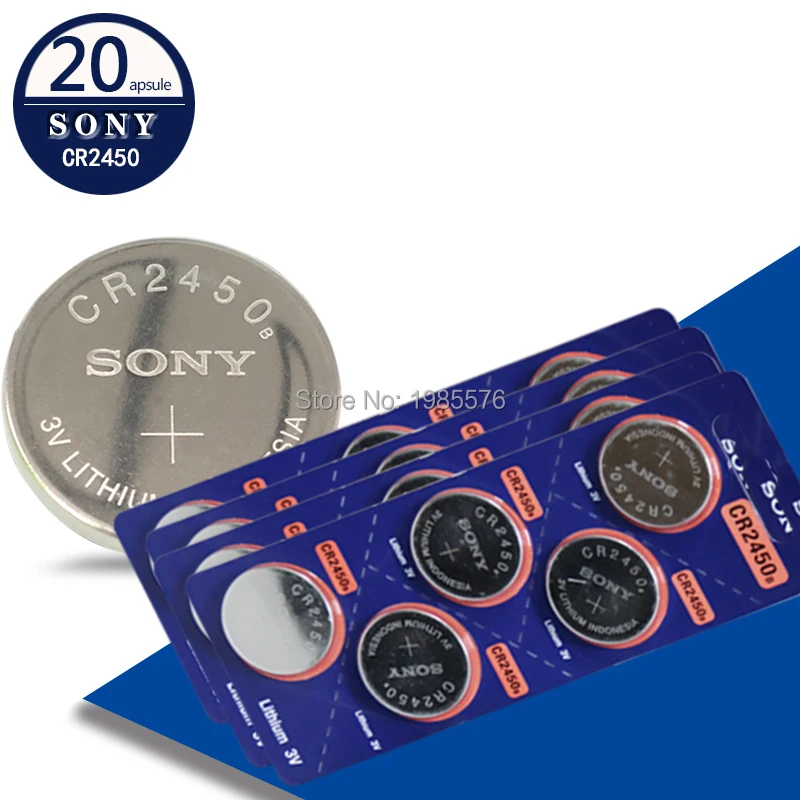 

20pcs Original Sony CR2450 Lithium Button Cell Battery CR2450 3V Coin CR 2450 Replace 5029LC BR2450 BR2450-1W