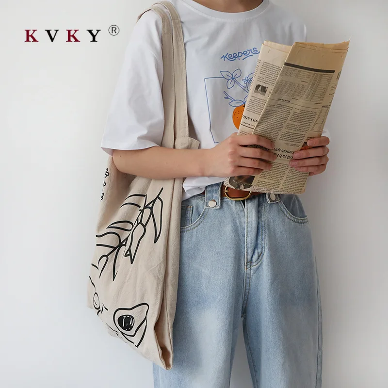 Женская сумка на плечо винтажная Повседневная Большая тканевая для покупок