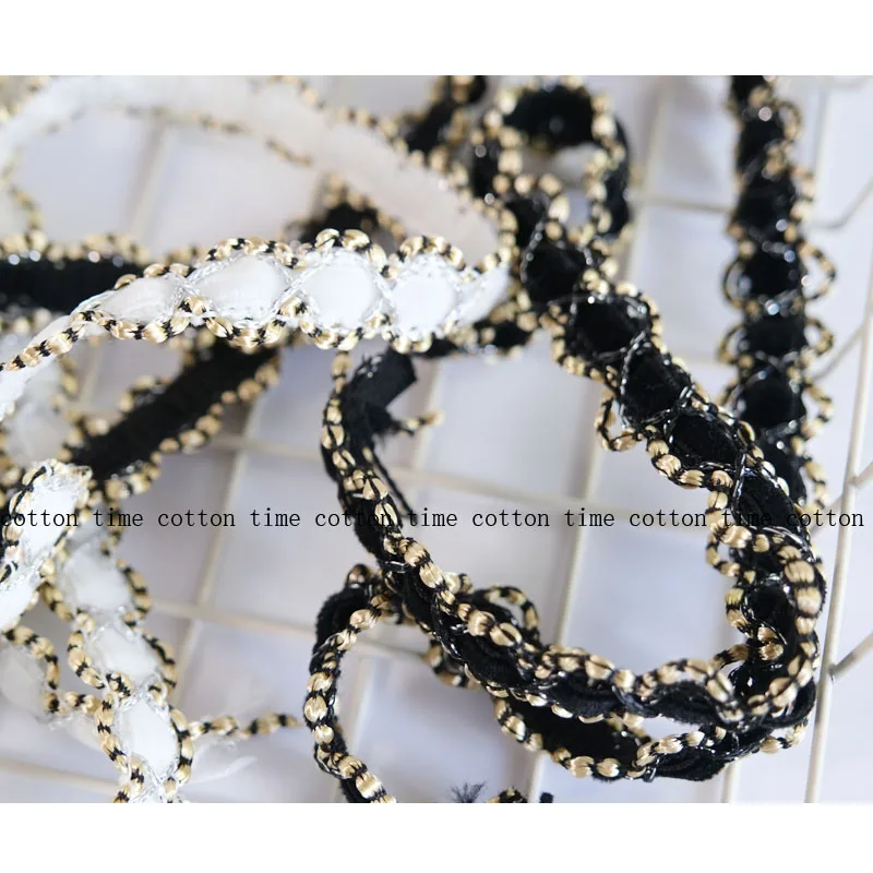 5 ярдов бархатная отделка черный и белый классический ремешок брендовый стильный