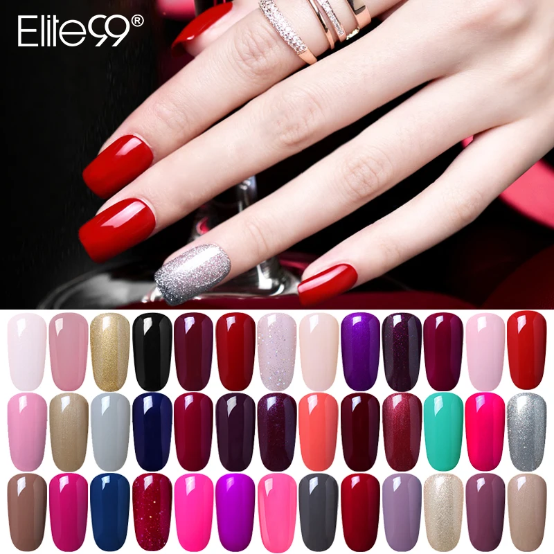 Elite99 Гель-лак UV Vernis полуперманентный праймер верхнее покрытие 10 мл полигель лак для ногтей маникюрный гель лак основа для ногтей