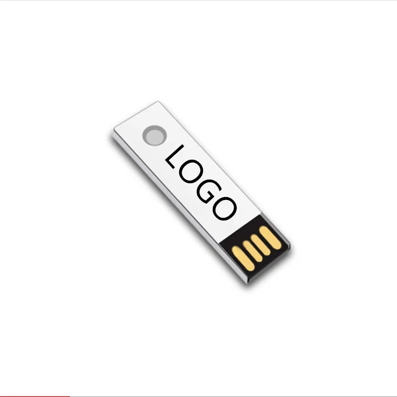 

Ultra-thin Metal Flash Drive Customized LOGO USB 2.0 Memory Stick Flash Disk 2GB 4GB 8GB 16GB 32GB 64GB