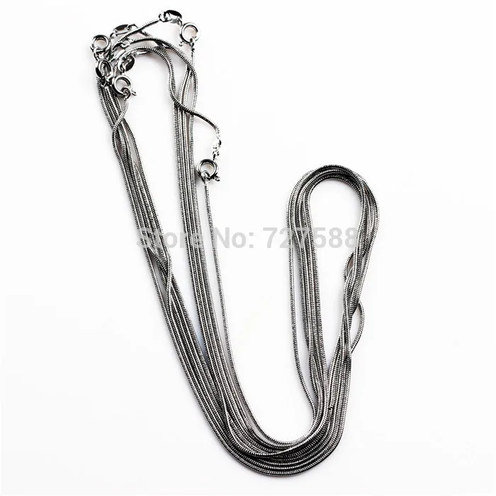 5 шт. 18 дюймов серебристый черный пистолет покрытием 1 мм змея Цепочки и ожерелья