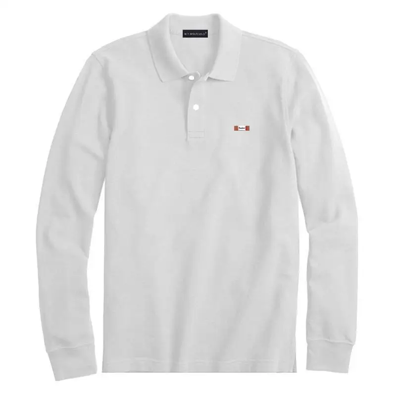 Мужские рубашки поло с длинным рукавом повседневные однотонные из 100% хлопка XS 4XL