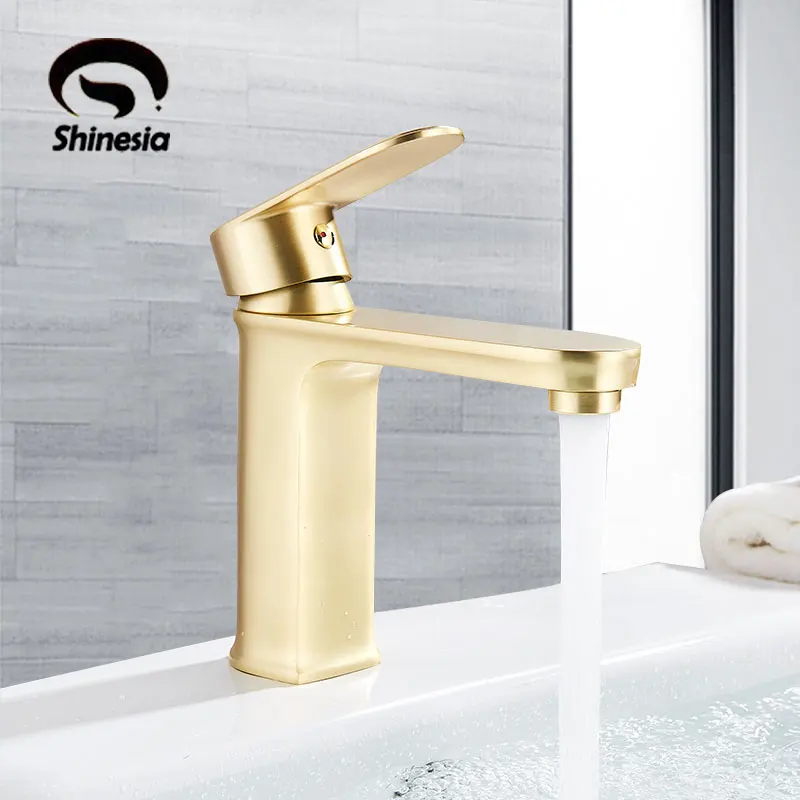 Смеситель для раковины из матового золота смеситель горячей и холодной воды
