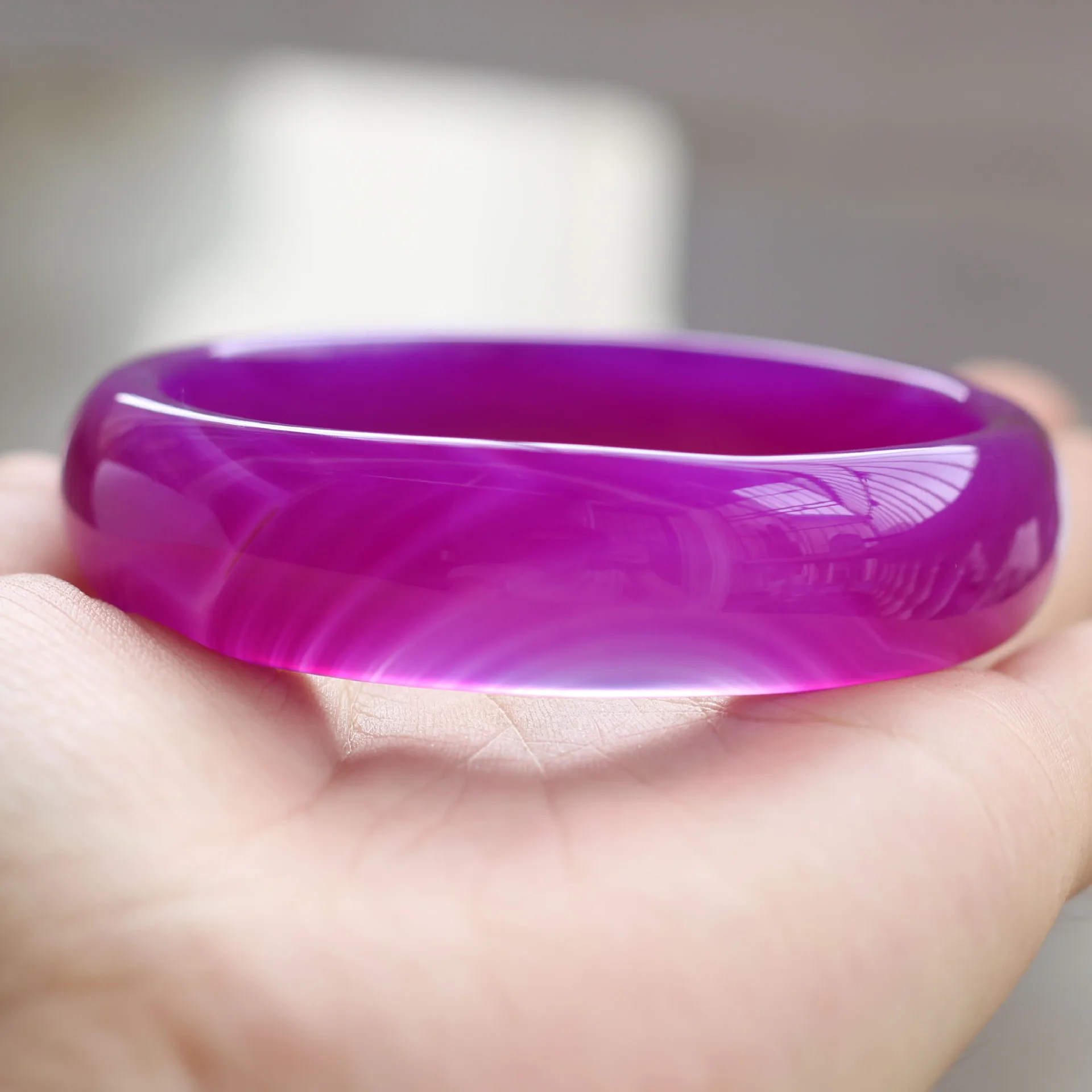 

Genuine Natural Jade Bangle Purple Chalcedony Real Jades Bracelets Real Chinese Jades Stone Accessories Jewellery Fine Bangles