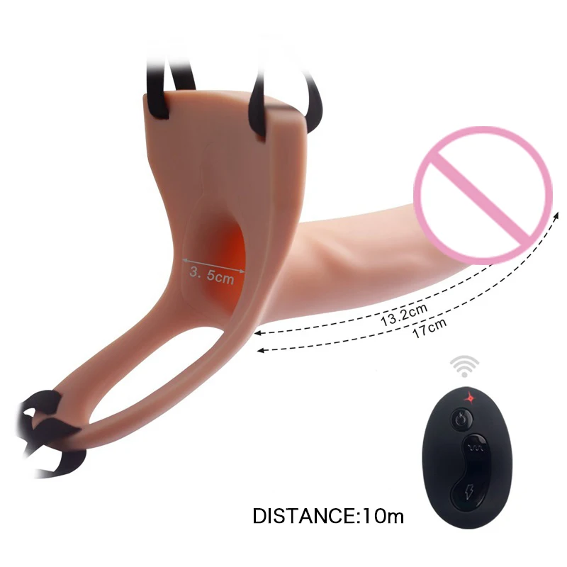 Афродизия ремешок на фаллоимитатор с дистанционным управлением Вибрация жгут 10