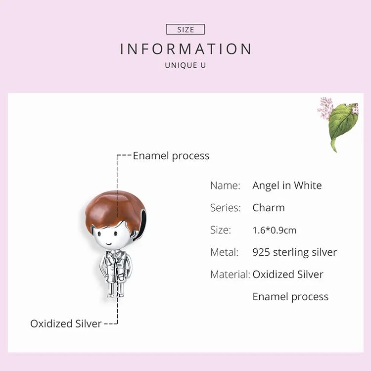 Женский кулон из серебра 100% пробы с белым ангелом | Украшения и аксессуары