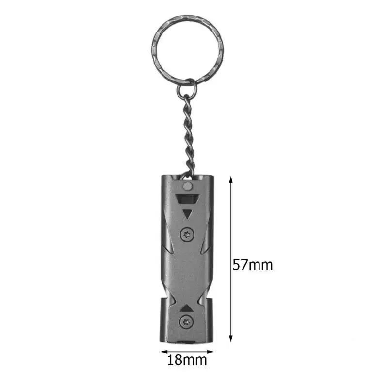 

Double Pipe Whistle High Quality High Decibel Stainless Steel Outdoor Emergency Survival Whistle Keychain Cheerleading Whistle