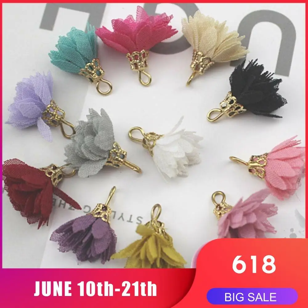 Разноцветные хлопковые шелковые серьги с кисточками подвески сатиновые