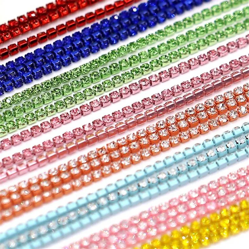 SS6 2 мм Стеклянная стразы серебряная цепочка-коготь плотная кристаллическая GH103 |