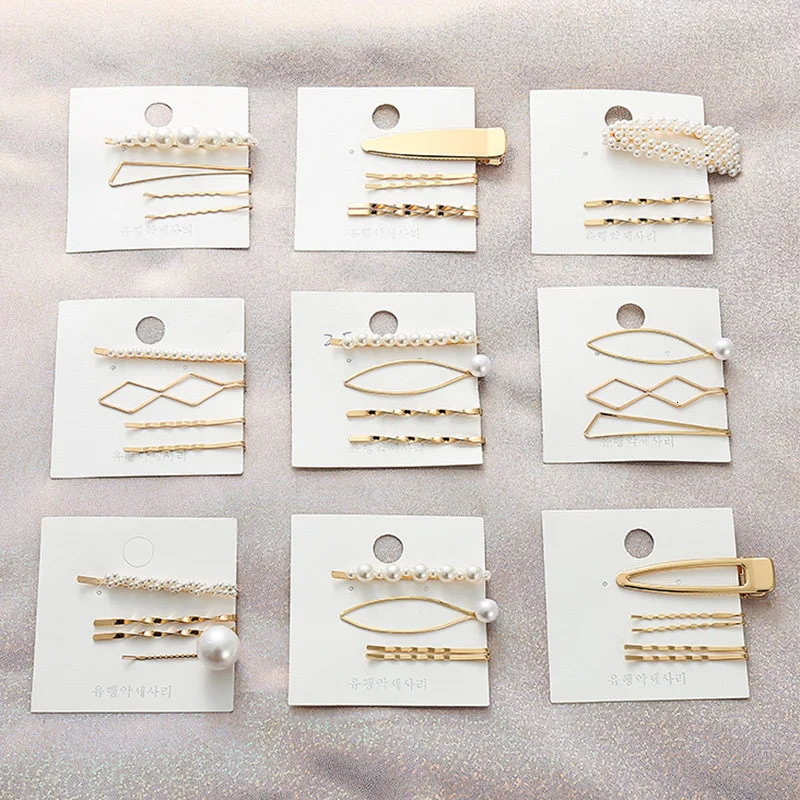 Женские заколки для волос с искусственным жемчугом корейские золотистые шпильки