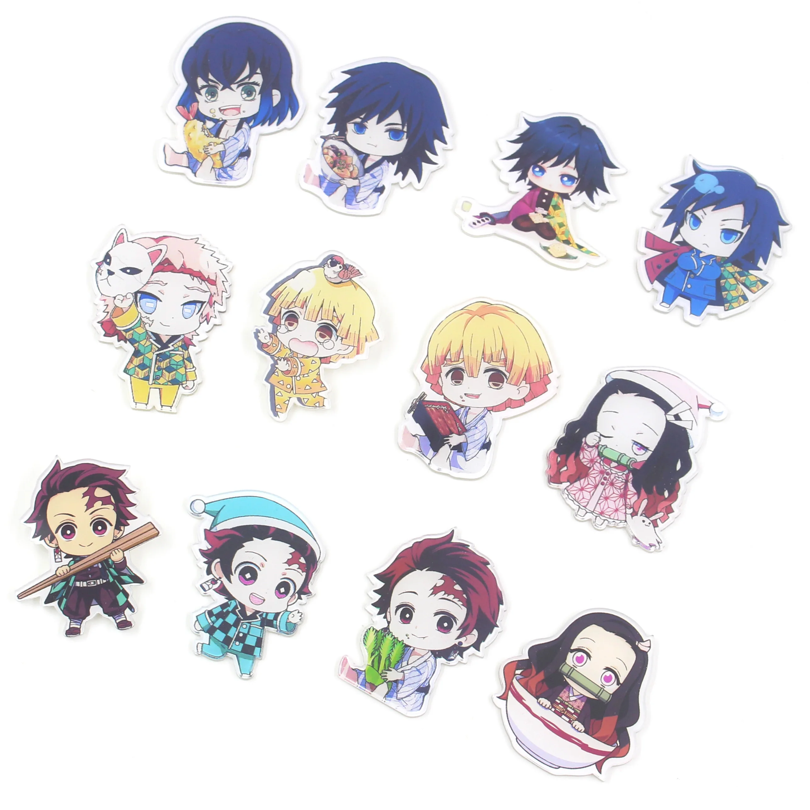 K 20325 2 5 шт./лот аниме Kimetsu no Yaiba акриловая плоская задняя часть для волос луки