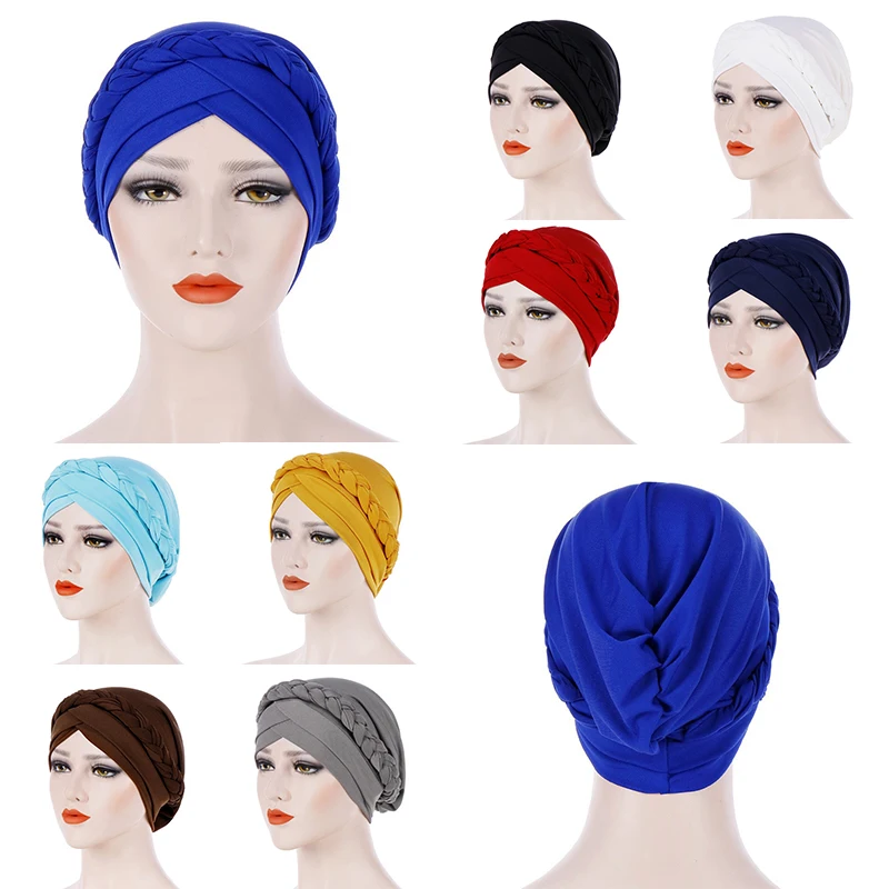 

Islam muslim head scarf Turban Hat Caps Plain Hijabs Hat Head Wearing Classic Baotou Hat Beautiful Turbantes bonnet underscarf