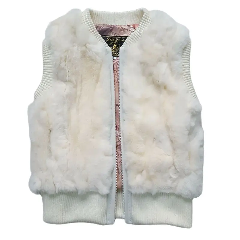 Детская одежда из кроличьего меха Новые брендовые зимние с мехом кроличьей