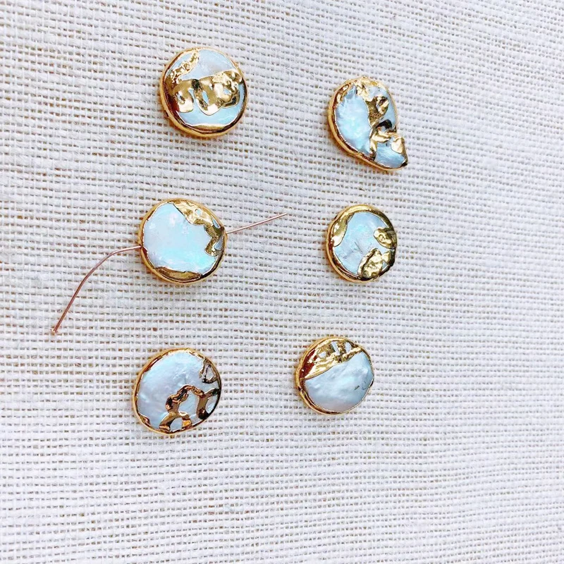 Бусы из натурального пресноводного жемчуга соединители металлические круглые