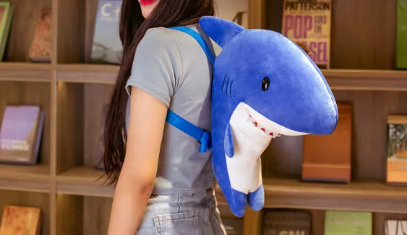 

Lovely Baby Shark Backpack Soft Plush Toys Cute Cartoon Shark School Bag Kawaii Kingdergarten Storage Bag Pink Girls Baby Shark