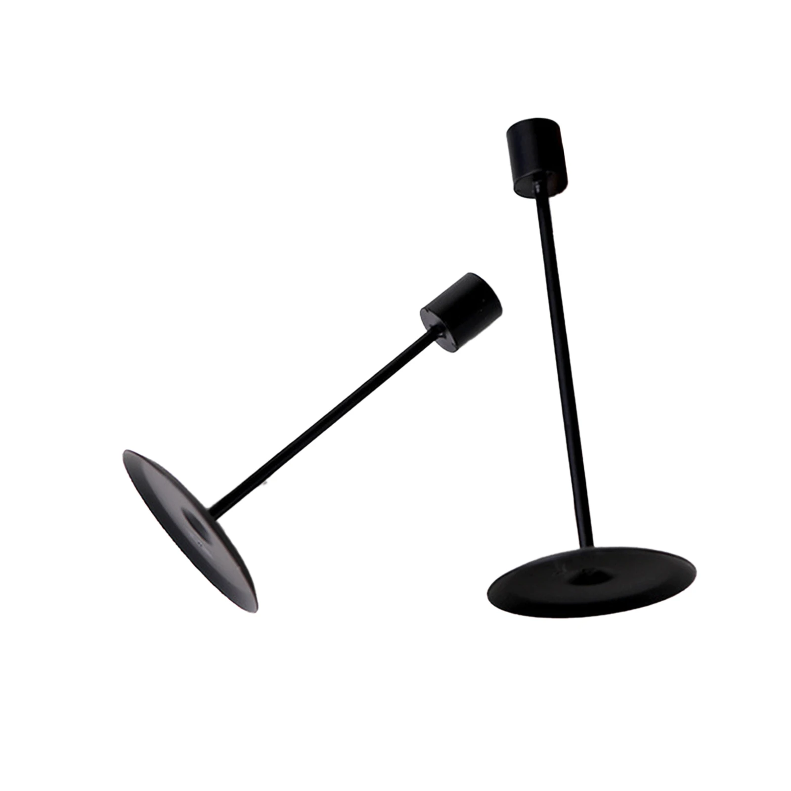 2 шт. подсвечник однотонный металлический Настольный Декор для дома офиса черный