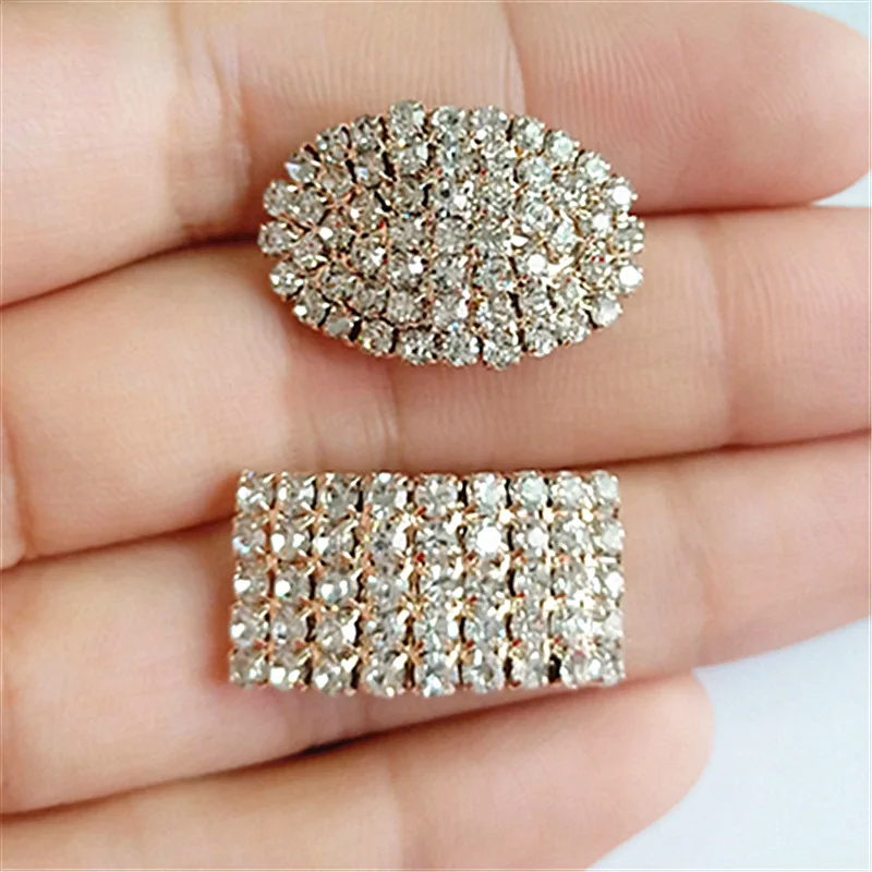 

20pcs/lot bling Rhinestone oval Charm Pendants Hair Accessories Clothing Accessories alloy fittings DIY accessories