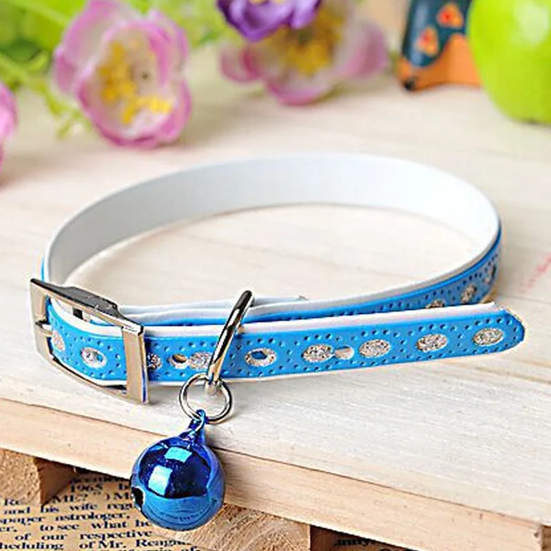 Ошейник для кошек с колокольчиком из искусственной кожи ошейники домашних