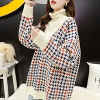 large size fat mm high collar fake two piece sweater women loose lazy wind autumn and winter new joker pullover bottoming shirt