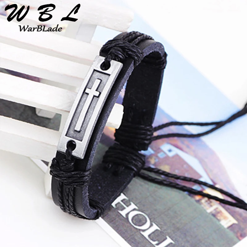 WBL Новая Винтажная Версия плетеного браслета из натуральной воловьей кожи сплава