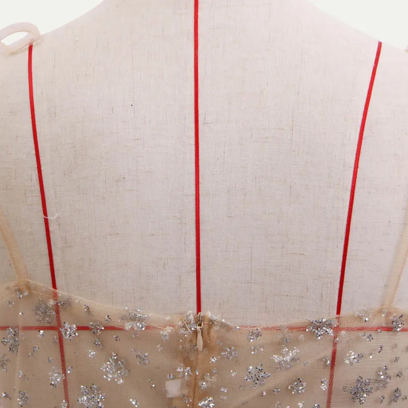 

2021 new women's summer beach wind sexy perspective gilding strap split long skirt, dress female