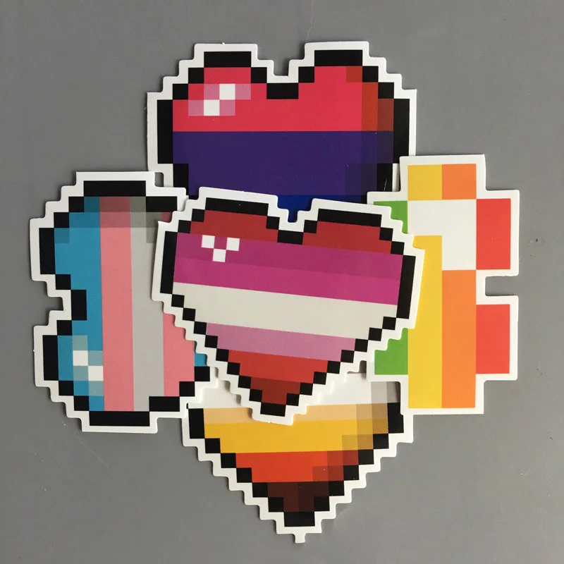 Мультяшные милые наклейки в пиксельном стиле с любовными граффити сделай сам