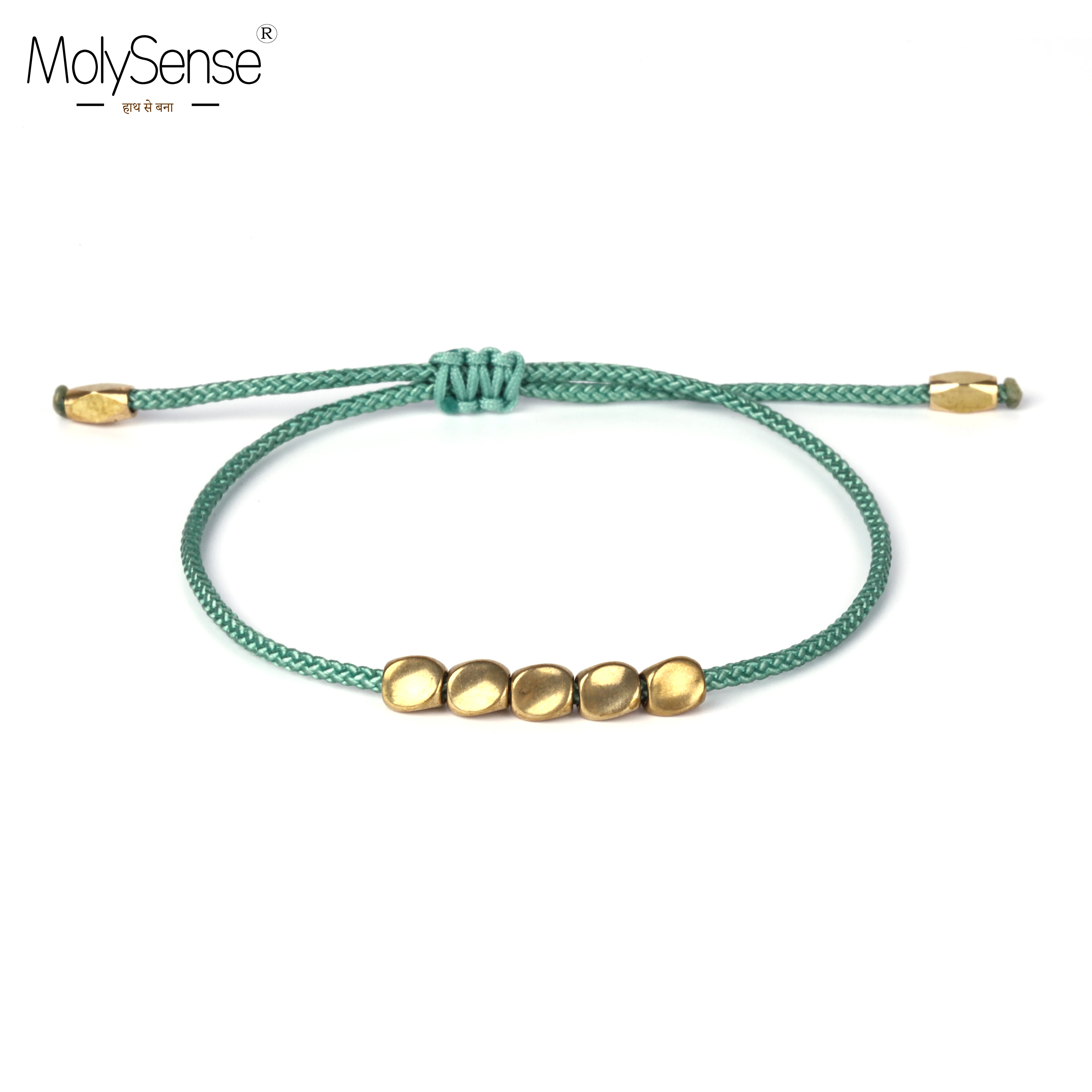 Браслеты MolySense ручной работы тибетские медные бусины нейлоновый браслет с