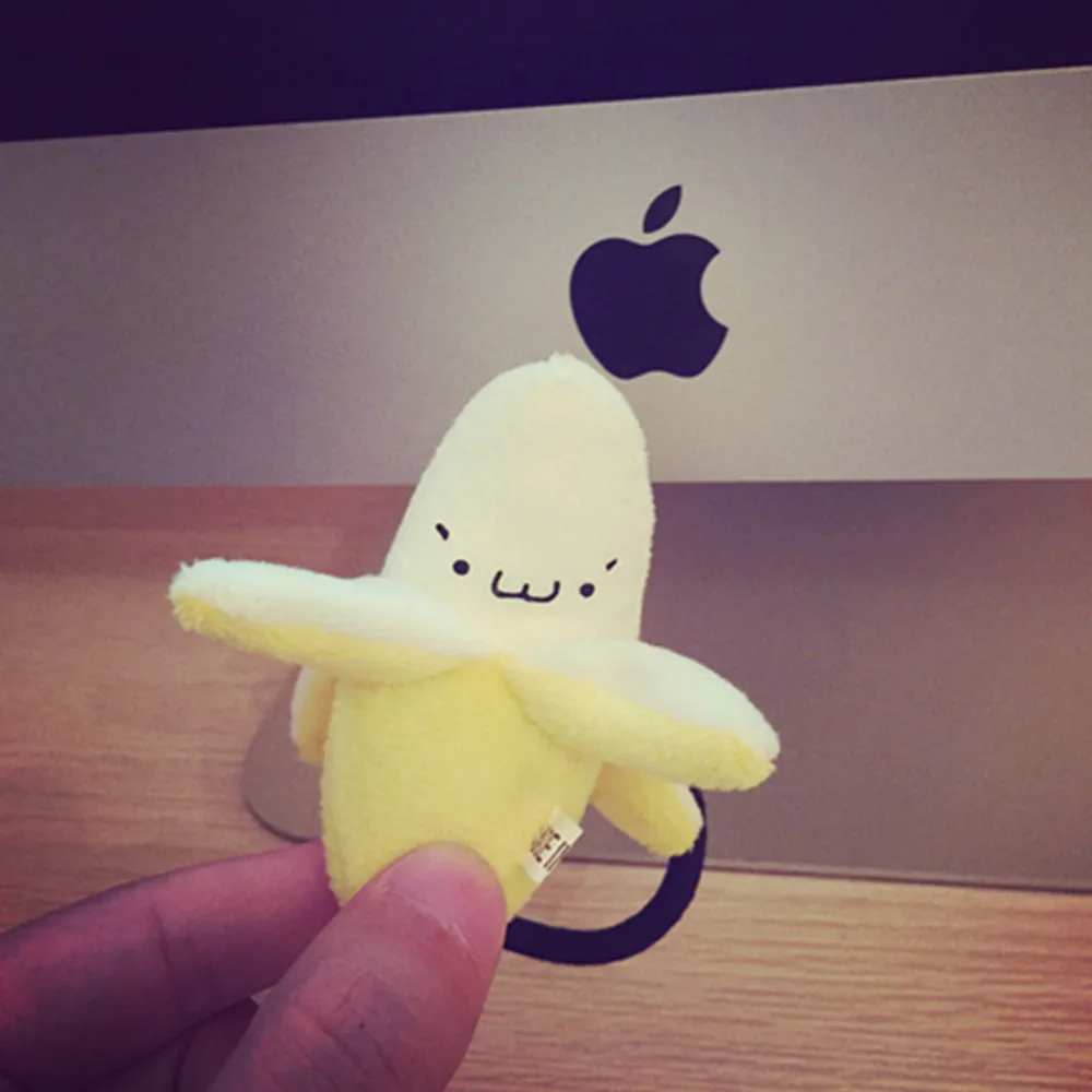 【 2 модели 】 пилинг банан креативное кольцо для волос милая плюшевая кукла