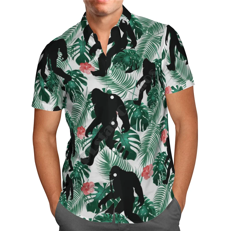 

Hawaii Shirt Hawaiian beach Summer Gorilla Printed 3d Men's Shirt Harajuku Tee hip hop shirts 22