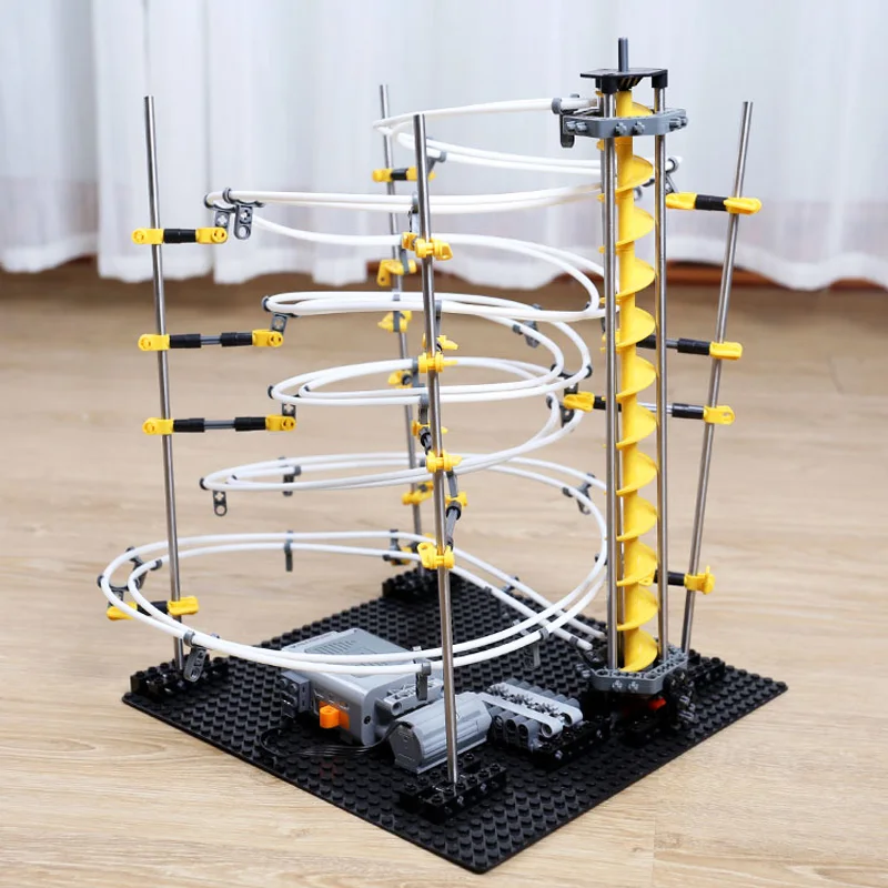 Лифт мрамор пробежки блоки игрушки DIY трек Набор для Детские кирпичи s контур