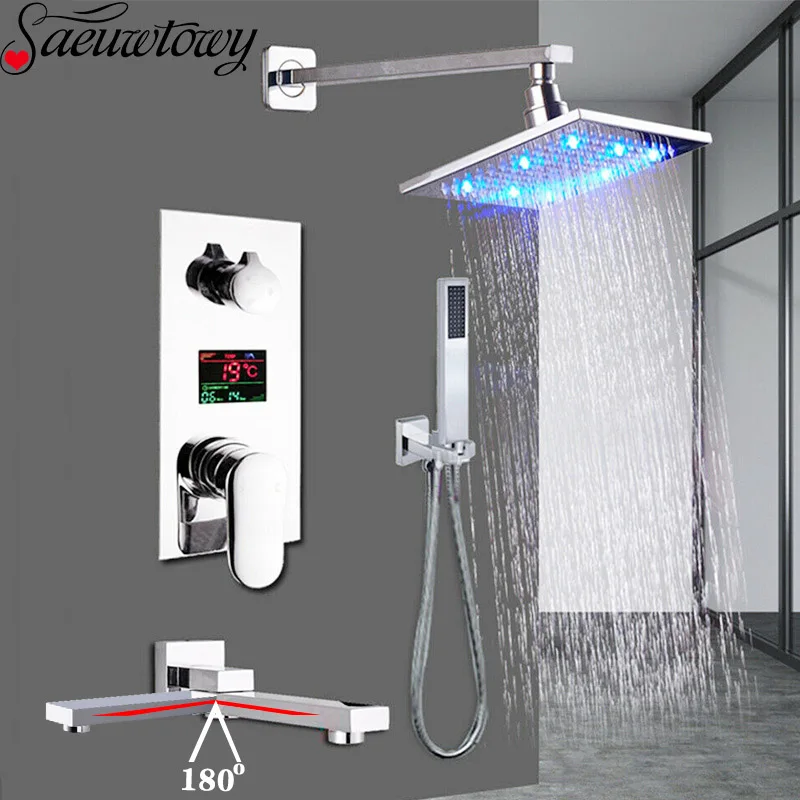 Душевая система с дисплеем. Becola душ. 01 cr. Душевая система с дисплеем. Встроенный смеситель rain waterfall.