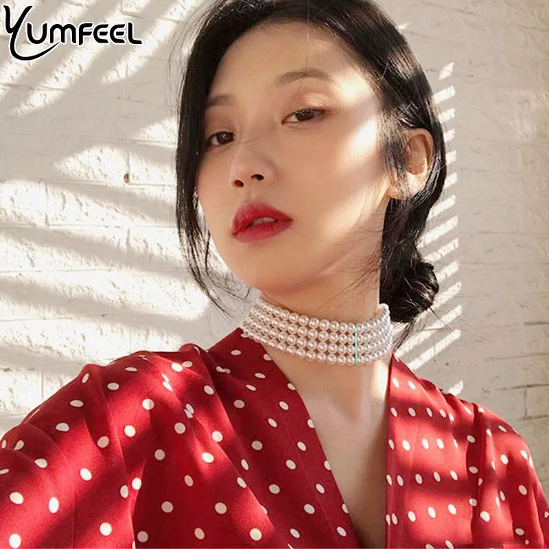 Новинка ожерелье чокер Yumfeel с искусственным жемчугом женские модные ювелирные