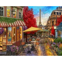 gatyztory frame paris scenery painting by numbers canvas drawing handpainted kits acrylic paints art unique gift wall decor 60%c3%977