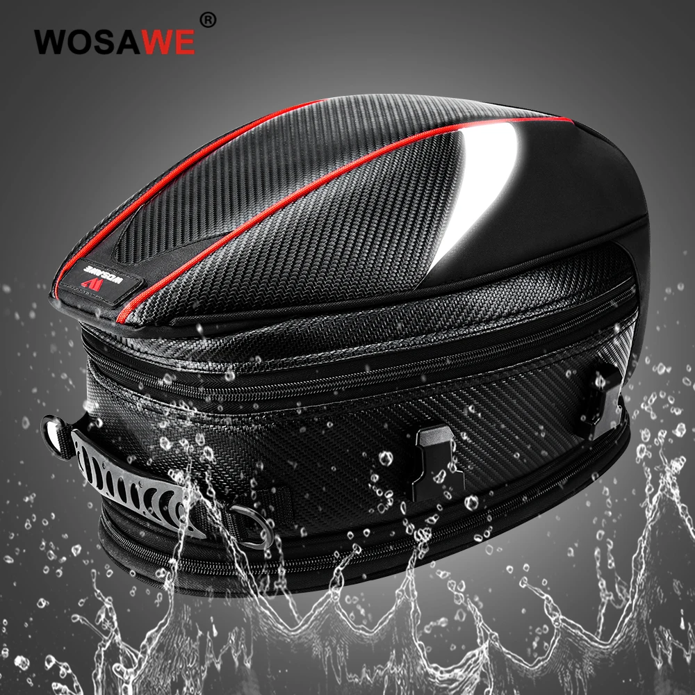 Сумка WOSAWE 16-21L для заднего сиденья мотоцикла багажная сумка водонепроницаемая на