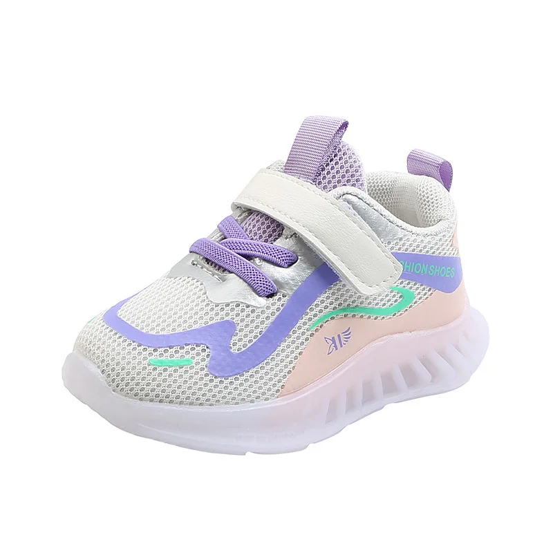 

Girls' Mesh Breathable Shoes Little Girls' Sports Shoes Mesh Casual Shoes Non-slip Children's Luminous Sports Shoes Tide