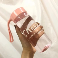 600ml creative transparent portable outdoor plastic cup for students cute water bottle portable water cup for gym cristmas gifts