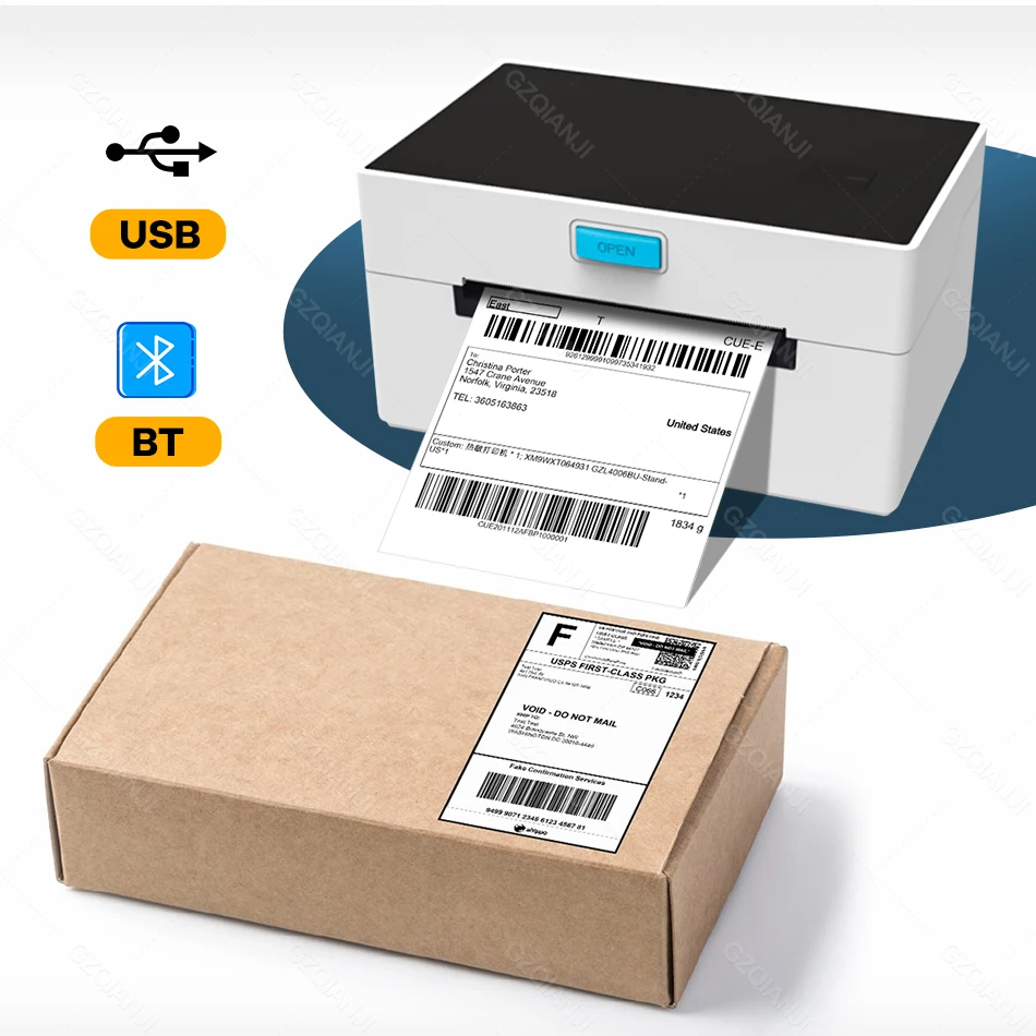 Термопринтер для этикеток 4x6 USB Bluetooth высокоскоростной | Компьютеры и офис